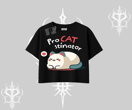 Paws Off Yazılı Kedi Baskılı Streetwear Kayık Yaka Tshirt