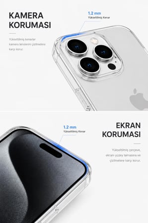 iPhone 14 Plus Şeffaf Mika Sararmaz Sert Kılıf