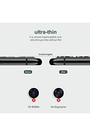 Apple iPhone 15 Pro 6.1'' Metal Çerçeveli Kamera Koruma Lensi Lacivert