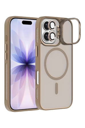 iPhone 16 StandGuard MagSafe Kılıf + Lens Koruma Kum Beji