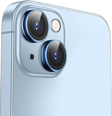 Apple iPhone 14 Gerçek Cam Safir Lens Koruma Mavi
