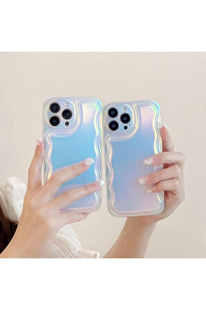 iPhone 15 Pro Zigzaglı Hologramlı Puf Kılıf