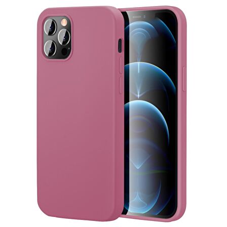 Apple iPhone 15 Pro Max 6.7'' İnce Mat Silikon Kılıf Pembe