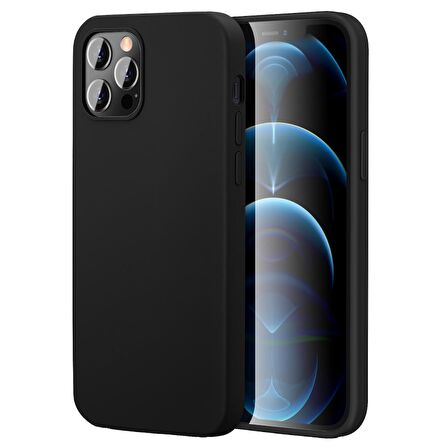 Apple iPhone 15 Pro Max 6.7'' İnce Mat Silikon Kılıf Siyah