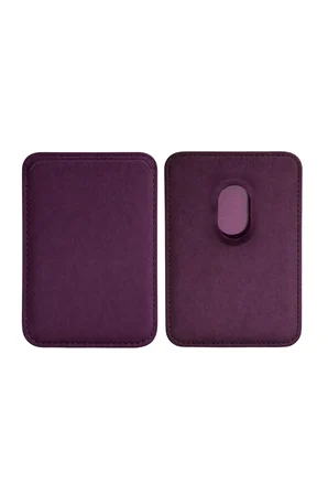 Lunex Premium Süet Magsafe Kartlık Burgundy Wine iPhone 12 Mini