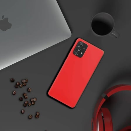 Samsung Galaxy A33 İnce Mat Silikon Kılıf Kırmızı