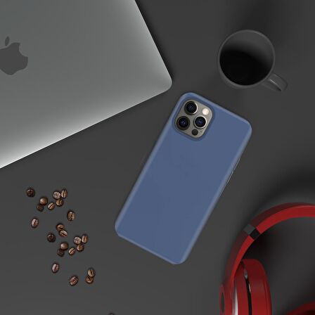 Apple iPhone 15 Pro 6.1'' İnce Mat Silikon Kılıf Lacivert