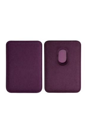 Lunex Premium Süet Magsafe Kartlık Burgundy Wine iPhone 14