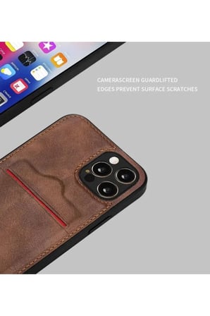 Samsung Galaxy S23 Plus Kartlıklı Rich Boss Lüx Deri Kılıf Açık Kahve