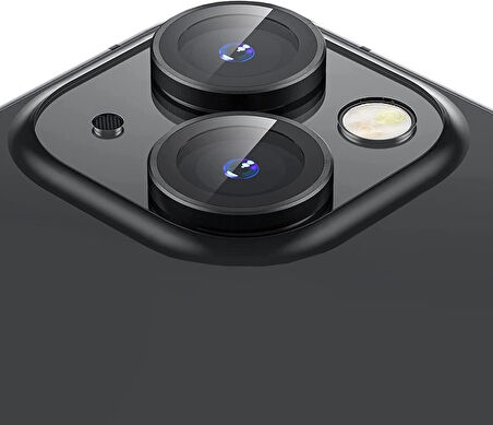 Apple iPhone 15 Gerçek Cam Safir Lens Koruma Siyah