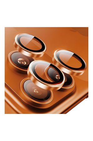 Apple iPhone 17 Pro Metal Çerçeveli Kamera Koruma Lensi Turuncu