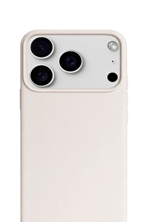 Apple iPhone 17 Pro 6.3" Liquid Lansman Silikon Kılıf Krem