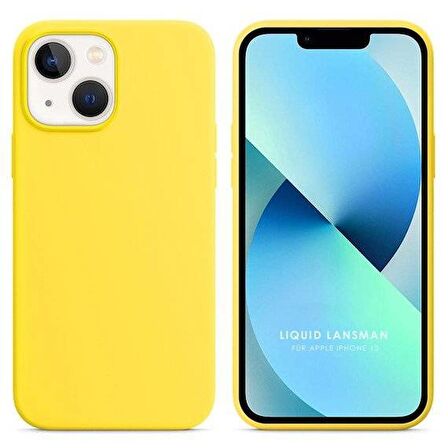 Apple iPhone 13 6.1'' Liquit Lansman Silikon Sarı