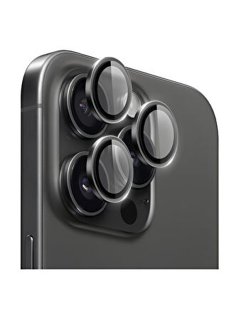 Apple iPhone 16 Pro Max - Pro Metal Çerçeveli Kamera Koruma Lensi