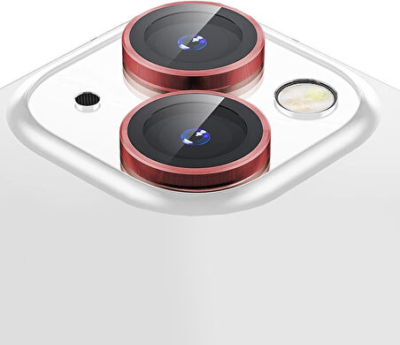 Apple iPhone 15 Gerçek Cam Safir Lens Koruma Kırmızı