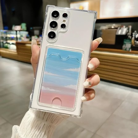 Samsung Galaxy S22 Plus Transparent Kartlıklı Antişok Kılıf Şeffaf