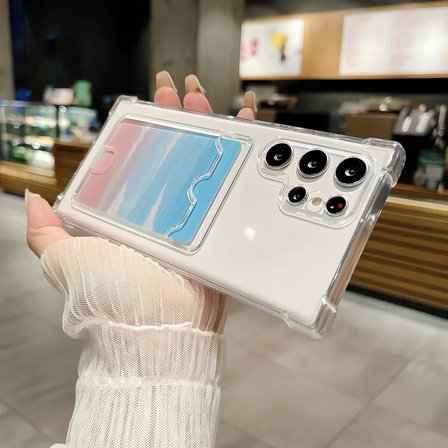 Samsung Galaxy S22 Plus Transparent Kartlıklı Antişok Kılıf Şeffaf