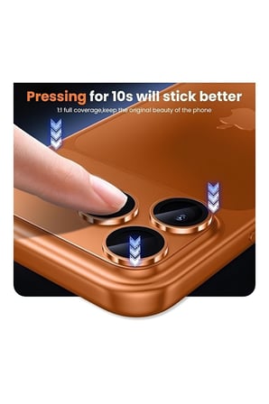 Apple iPhone 17 Pro Max Premium Tam Kaplama Lens Koruma Turuncu