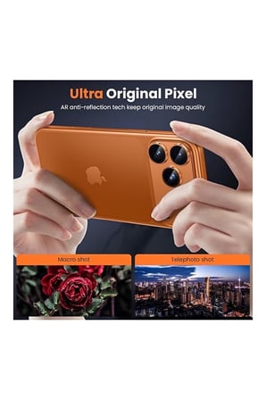 Apple iPhone 17 Pro Max Premium Tam Kaplama Lens Koruma Turuncu