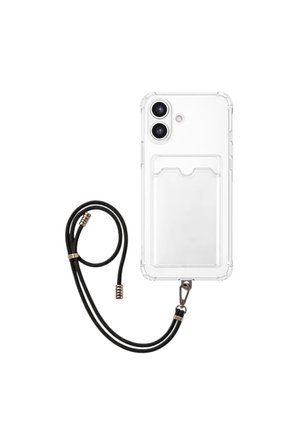 Apple iPhone 17 Kartlıklı Askı+Aparatlı Antişok Kılıf Siyah