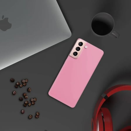 Samsung Galaxy S22 Ultra İnce Mat Silikon Kılıf Pembe