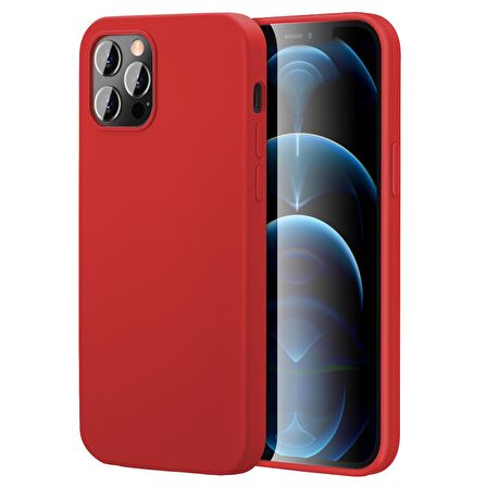 Apple iPhone 15 Pro 6.1'' İnce Mat Silikon Kılıf Kırmızı