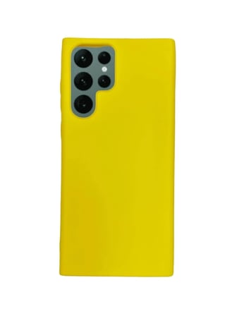 Samsung Galaxy S22 Ultra İnce Mat Silikon Kılıf Sarı