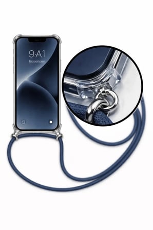 Xiaomi Redmi Note 12 5G Boyun Askılı Şeffaf Tank Kılıf Siyah-Beyaz