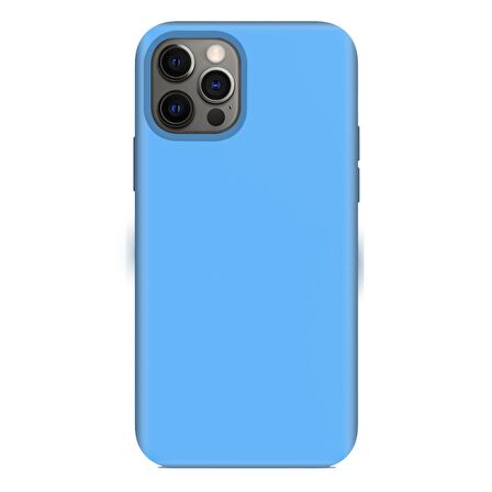 Apple iPhone 15 Pro Max 6.7'' İnce Mat Silikon Kılıf Mavi