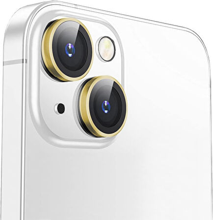 Apple iPhone 15 Gerçek Cam Safir Lens Koruma Gold