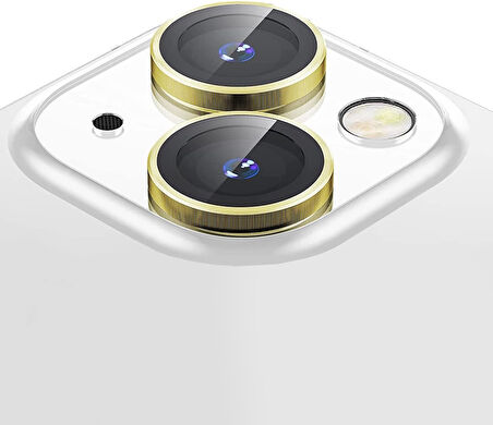 Apple iPhone 15 Gerçek Cam Safir Lens Koruma Gold