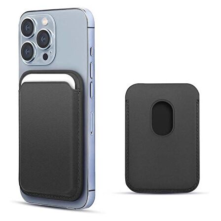 Apple iPhone 15 Pro 6.1'' Deri Cüzdan MagSafe Siyah