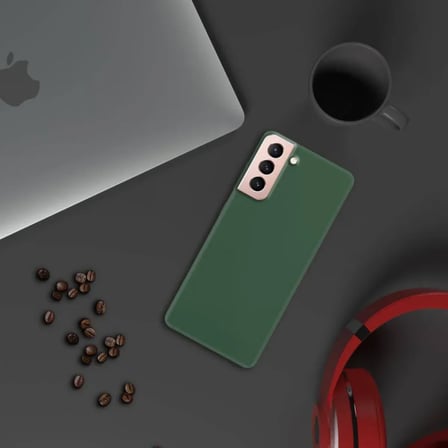 Samsung Galaxy S22 İnce Mat Silikon Kılıf Haki