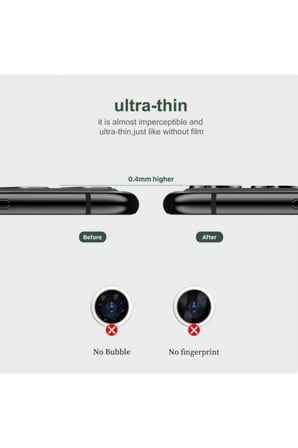 Apple iPhone 15 Pro Max 6.7'' Metal Çerçeveli Kamera Koruma Lensi Lacivert