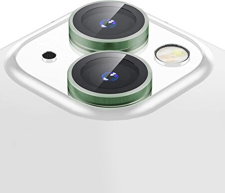 Apple iPhone 15 Gerçek Cam Safir Lens Koruma Yeşil