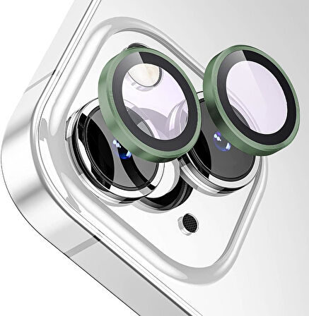 Apple iPhone 14 Gerçek Cam Safir Lens Koruma Yeşil