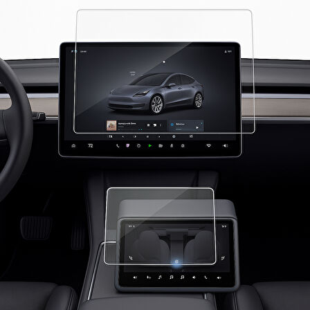 Tesla Model Y Juniper İçin Multimedya Ve Arka Yolcu Ekranı Uyumlu 9H Nano Ekran Koruyucu