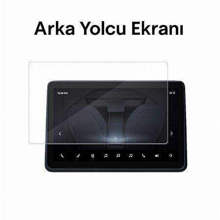 Tesla Model Y Juniper İçin Multimedya Ve Arka Yolcu Ekranı Uyumlu 9H Nano Ekran Koruyucu