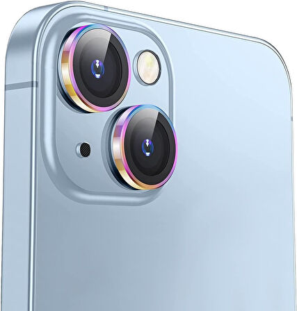 Apple iPhone 15 Gerçek Cam Safir Lens Koruma Renkli