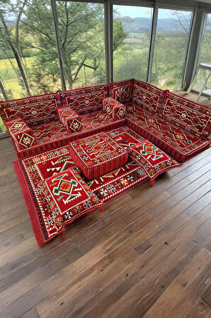 Şark Köşesi Yer Minderi Takımı Otantik Rahat Oturma Minderi Salon Balkon İçin