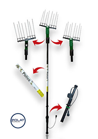 POLIVE 7000 Zeytin Hasat Makinesi ve Polat Lityum Sırt Çantalı Bataryalı