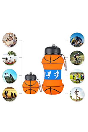 Basketbol Su Matarası Katlanabilir Suluk 550 ml