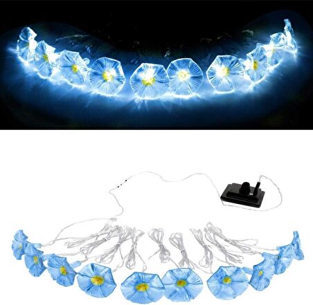 Solar Gündüz Sefası Çiçeği 10 Led 2Mt 8 Mod Güneş Enerjili Dış Bahçe Aydınlatma Dekorasyon Günışığı