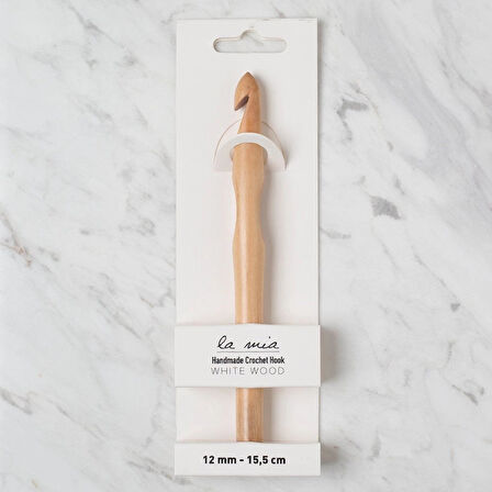 La Mia Whitewood 12 mm 15.5 cm Ahşap Yün Tığ