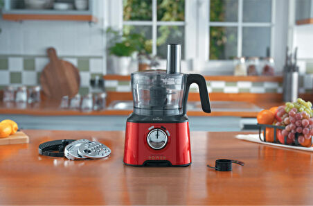Karaca Yeni Nesil Mastermaid Power Essential Red Mutfak Robotu, Blender Seti 2000w