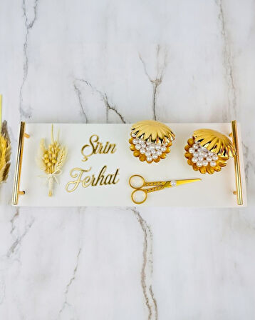 Bond Mermer Söz Nişan Tepsisi