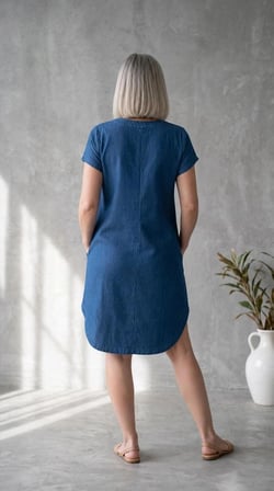 Rahat Kalıp Denim Elbise