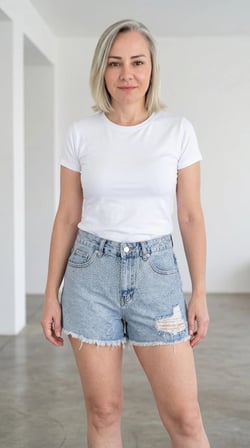 Taş Baskılı GRJ Denim Mini Şort