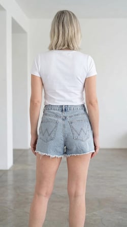 Taş Baskılı GRJ Denim Mini Şort
