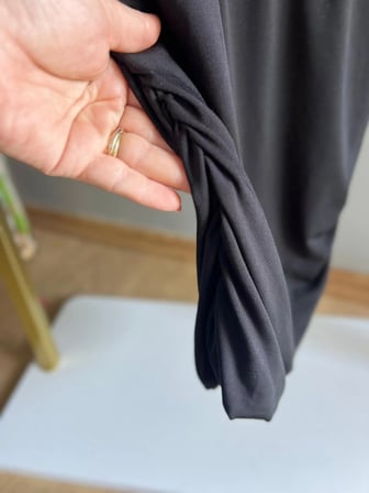 Mini Drape Etekli Elbise (Siyah)